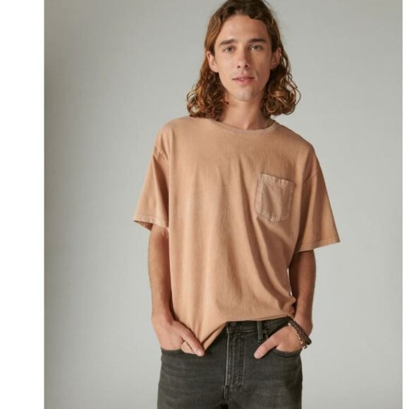 Lucky Brand Washed Cotton Pocket Crew Neck Tee | M - Picture 1 of 7